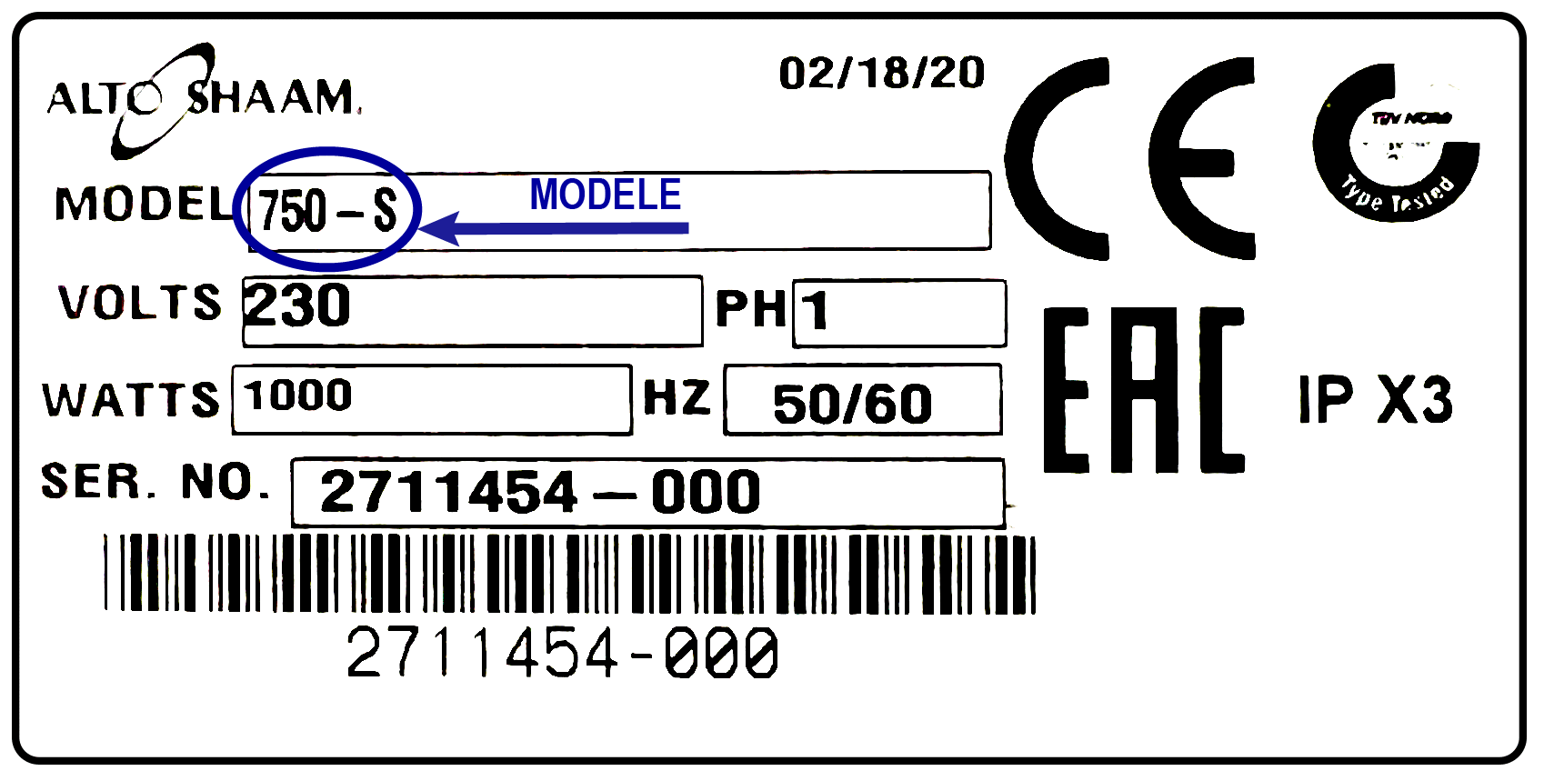 Étiquette ALTO SHAAM