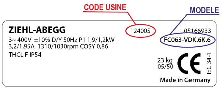 Étiquette ZIEHL ABEGG