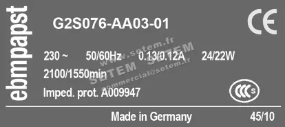 0004100000-VENTILATEUR EBMPAPST G2S076-AA03-01 5