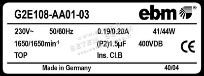 0004100005-VENTILATEUR EBMPAPST G2E108-AA01-03 3