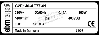 0004100009-VENTILATEUR EBMPAPST G2E140-AE77-01 3