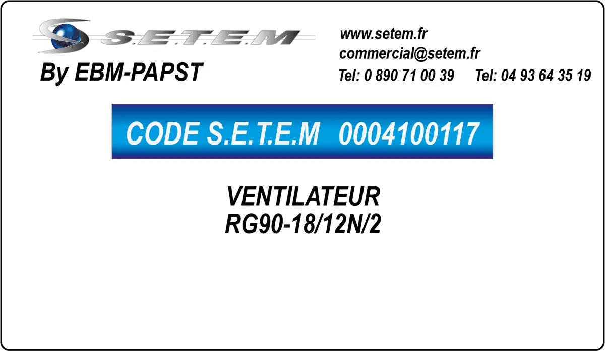 0004100117-VENTILATEUR EBMPAPST RG90-18/12N/2