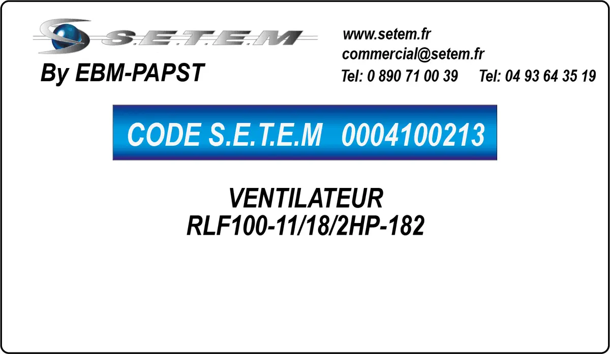 0004100213-VENTILATEUR EBMPAPST RLF100-11/18/2HP-182