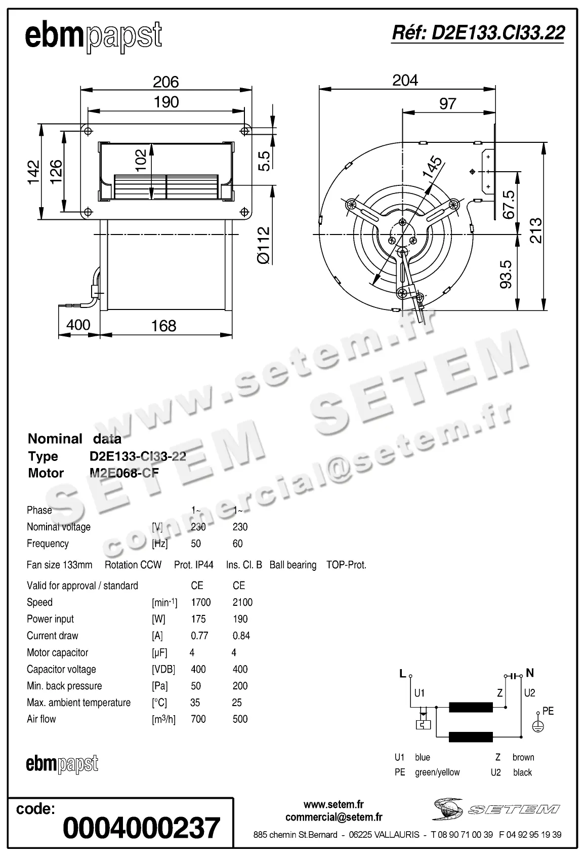 0004100309-VENTILATEUR EBM-PAPST K3G250-RE07-07 5