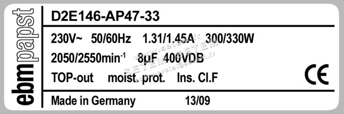 0004100315-VENTILATEUR EBMPAPST D2E146-AP47-33 3