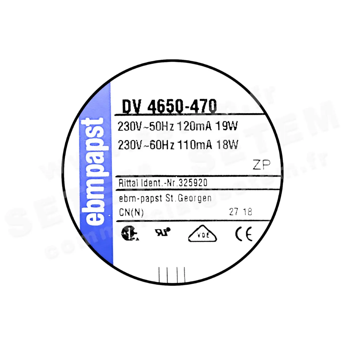 0004100336-VENTILATEUR EBMPAPST DV4650-470 "325920"