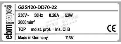 0004100355-VENTILATEUR EBMPAPST G2E120-DD70-22 2