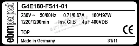 0004100376-VENTILATEUR EBMPAPST G2E176-AB67-22 3