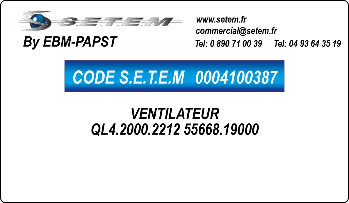 0004100387-VENTILATEUR EBMPAPST QL4.2000.2212 *55668.19000*