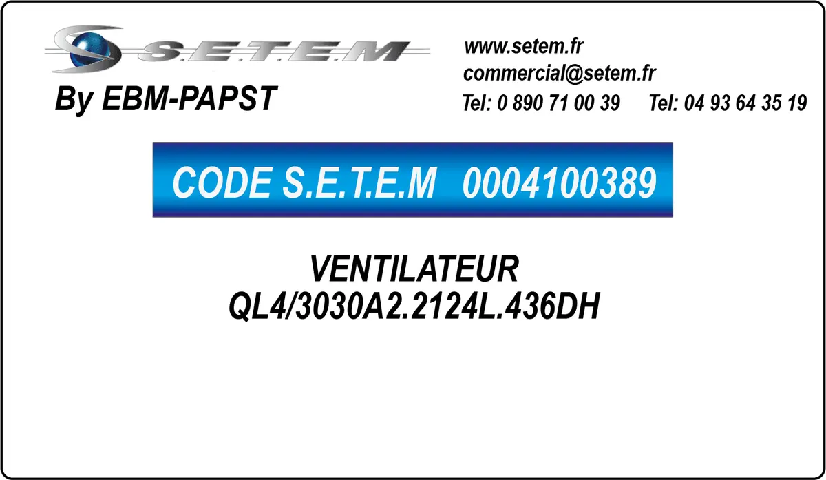 0004100389-VENTILATEUR EBMPAPST QL4/3030A2.2124L.436DH