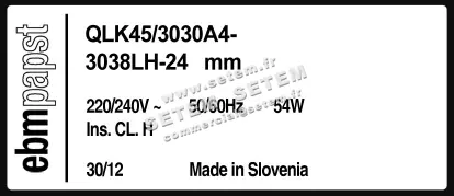0004100400-VENTILATEUR EBMPAPST QLK45/3030A4-3038LH-24MM 3