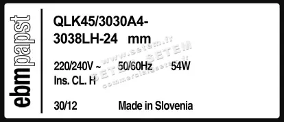 0004100400-VENTILATEUR EBMPAPST QLK45/3030A4-3038LH-24MM 2