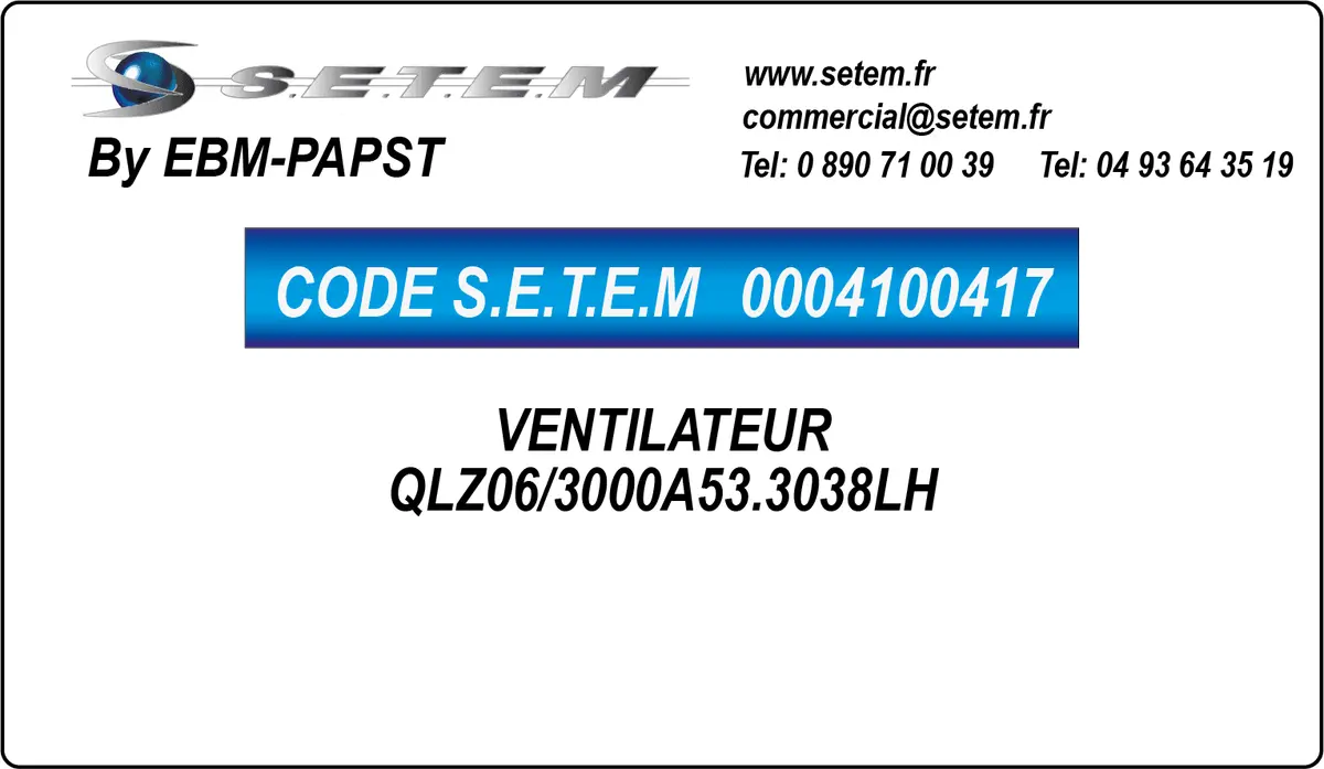 0004100417-VENTILATEUR EBMPAPST QLZ06/3000A53.3038LH
