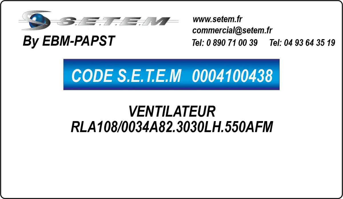 0004100438-VENTILATEUR EBMPAPST RLA108/0034A82.3030LH.550AFM