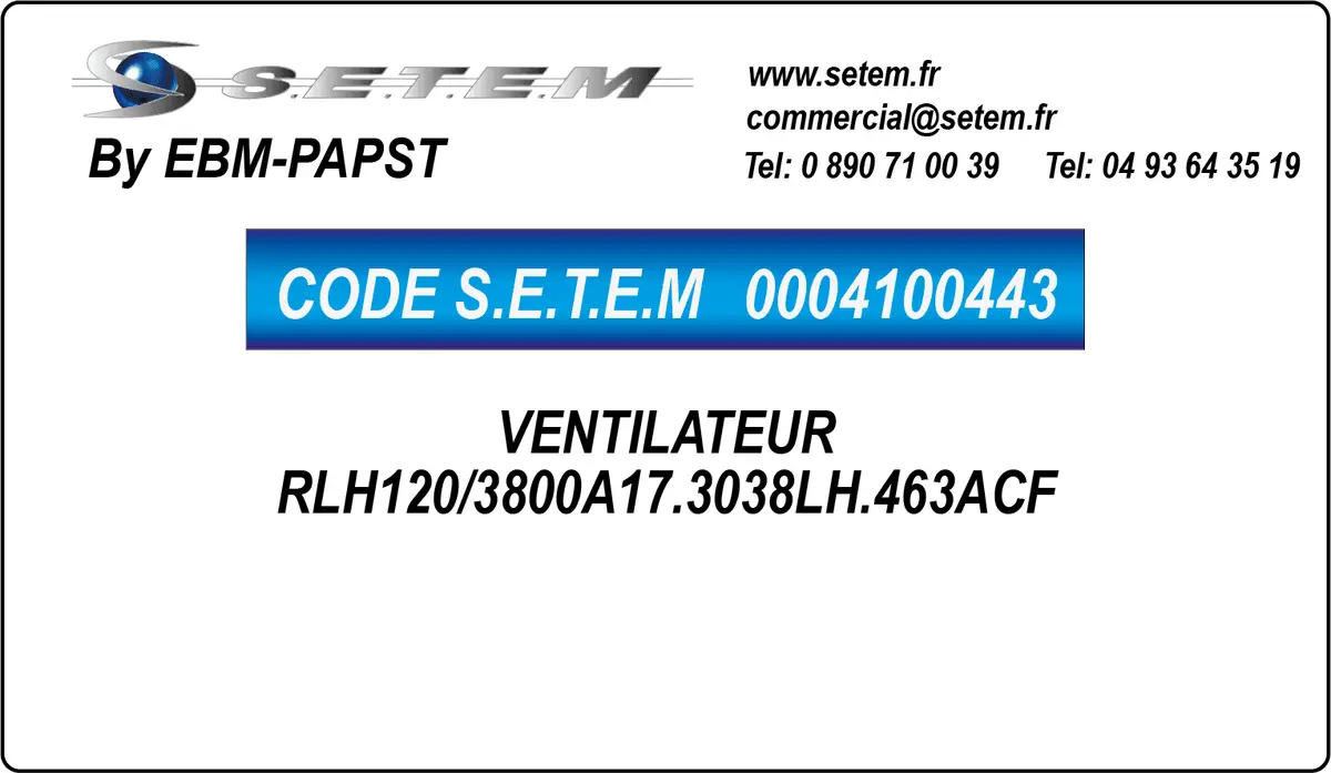 0004100443-VENTILATEUR EBMPAPST RLH120/3800A17.3038LH.463ACF