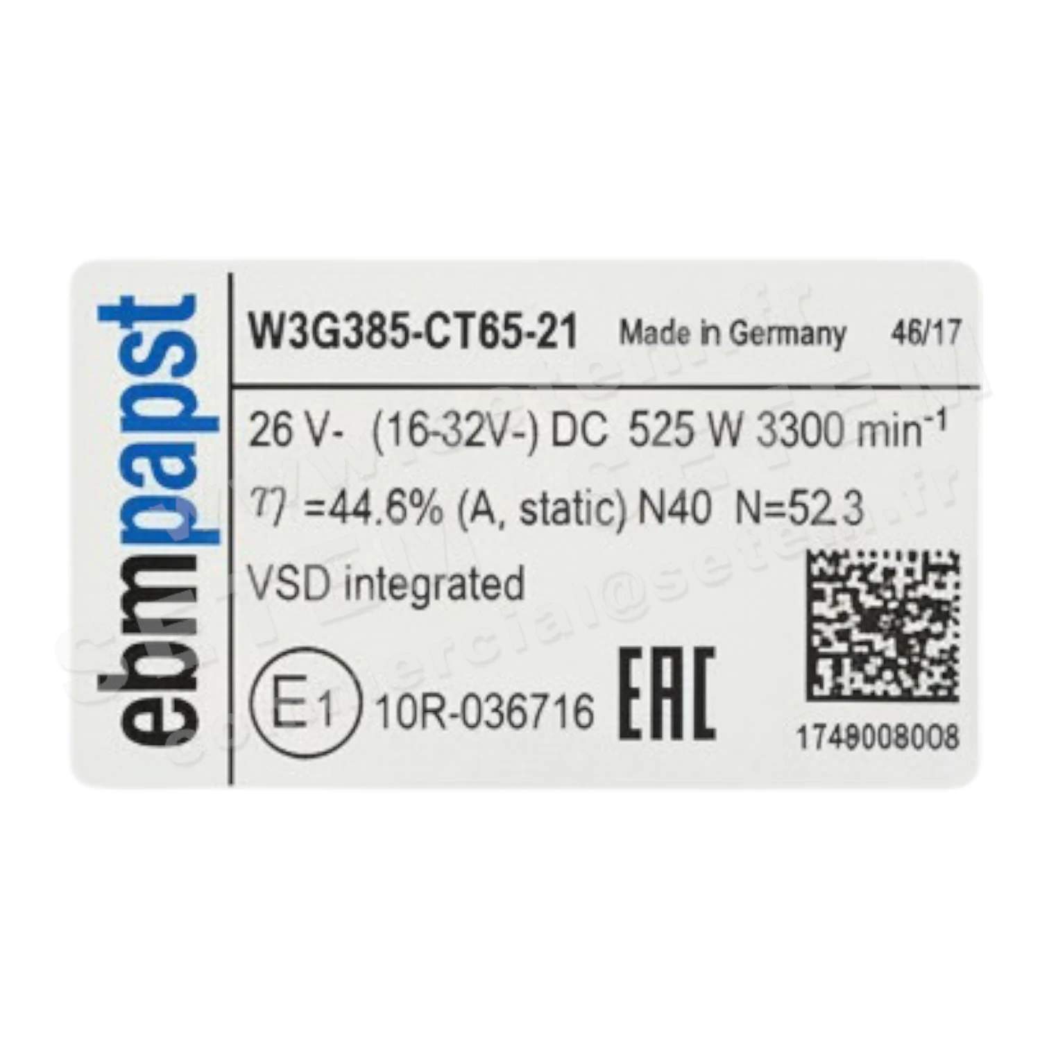 0004100490-VENTILATEUR EBMPAPST W3G385.CT65.21