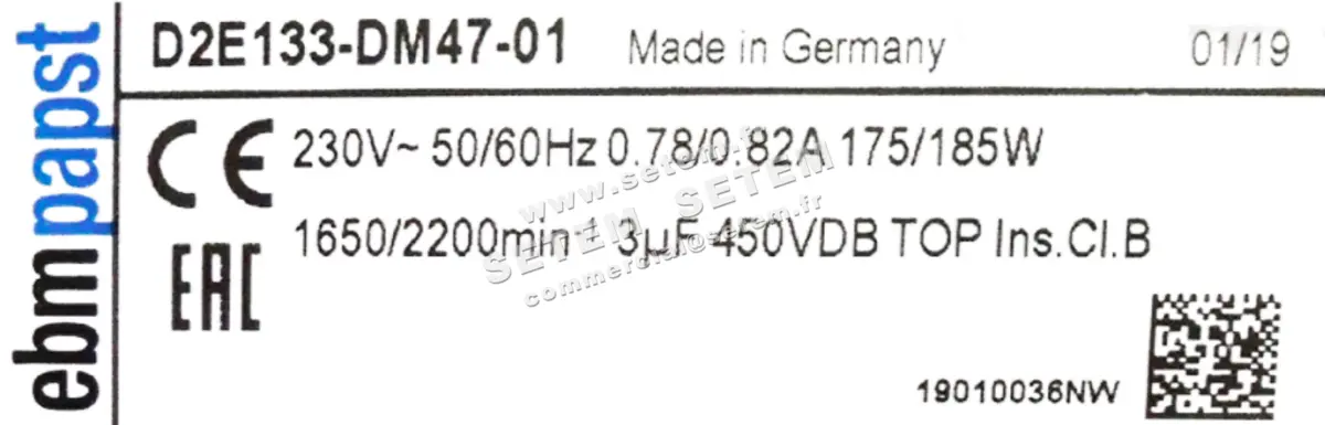 0004100523-VENTILATEUR EBM-PAPST W2D155-EB08-01 2