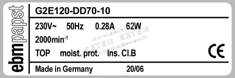 0004100536-VENTILATEUR EBMPAPST G2E120-DD70-10 2
