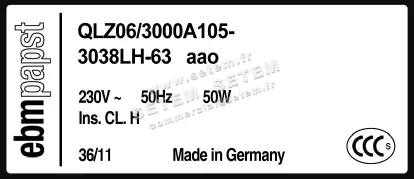 0004100548-VENTILATEUR EBMPAPST QLZ06/3000A105-3038LH-63AAO 2