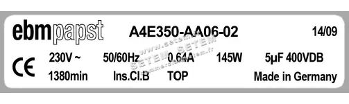 0004100618-MOTOHELICE EBMPAPST A4E350-AA06-02 4