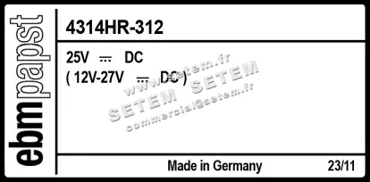 0004100628-VENTILATEUR EBMPAPST 4314HR-312 3