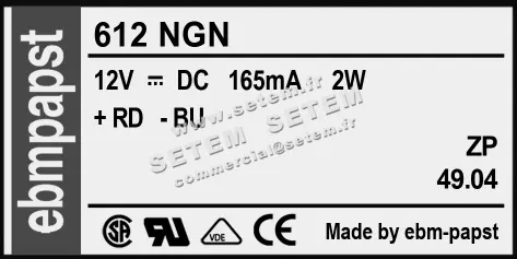 0004100689-VENTILATEUR EBMPAPST 612NGN 3