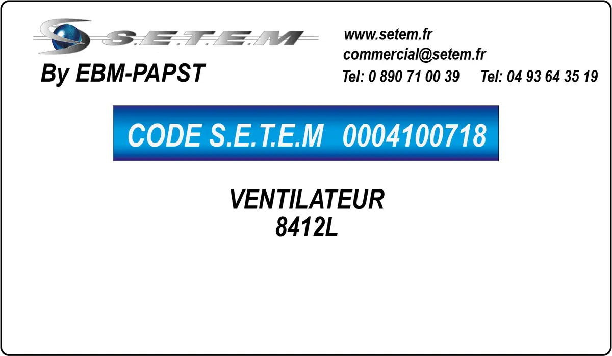 0004100718-VENTILATEUR EBMPAPST 8412L
