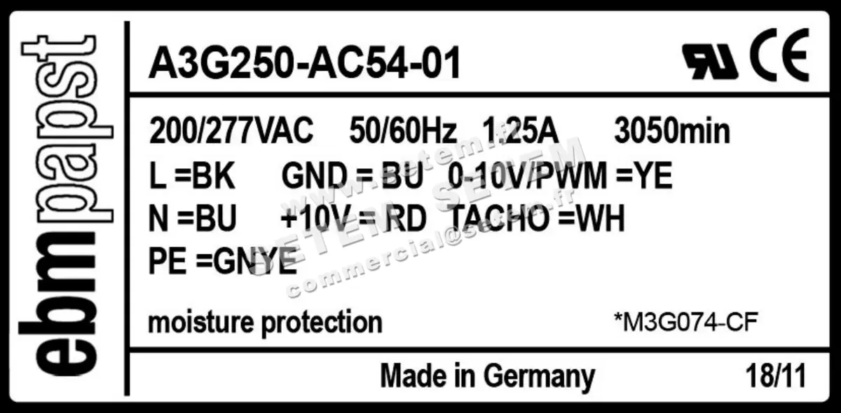 0004100749-VENTILATEUR EBMPAPST A3G250-AC54-01 3
