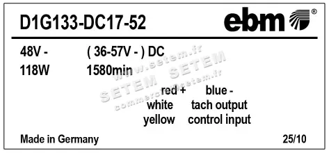 0004100867-VENTILATEUR EBMPAPST D1G133-DC17-52 3