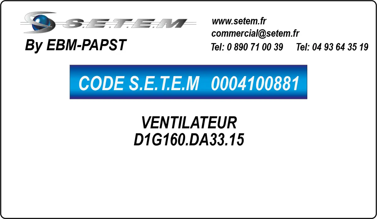 0004100881-VENTILATEUR EBMPAPST D1G160.DA33.15