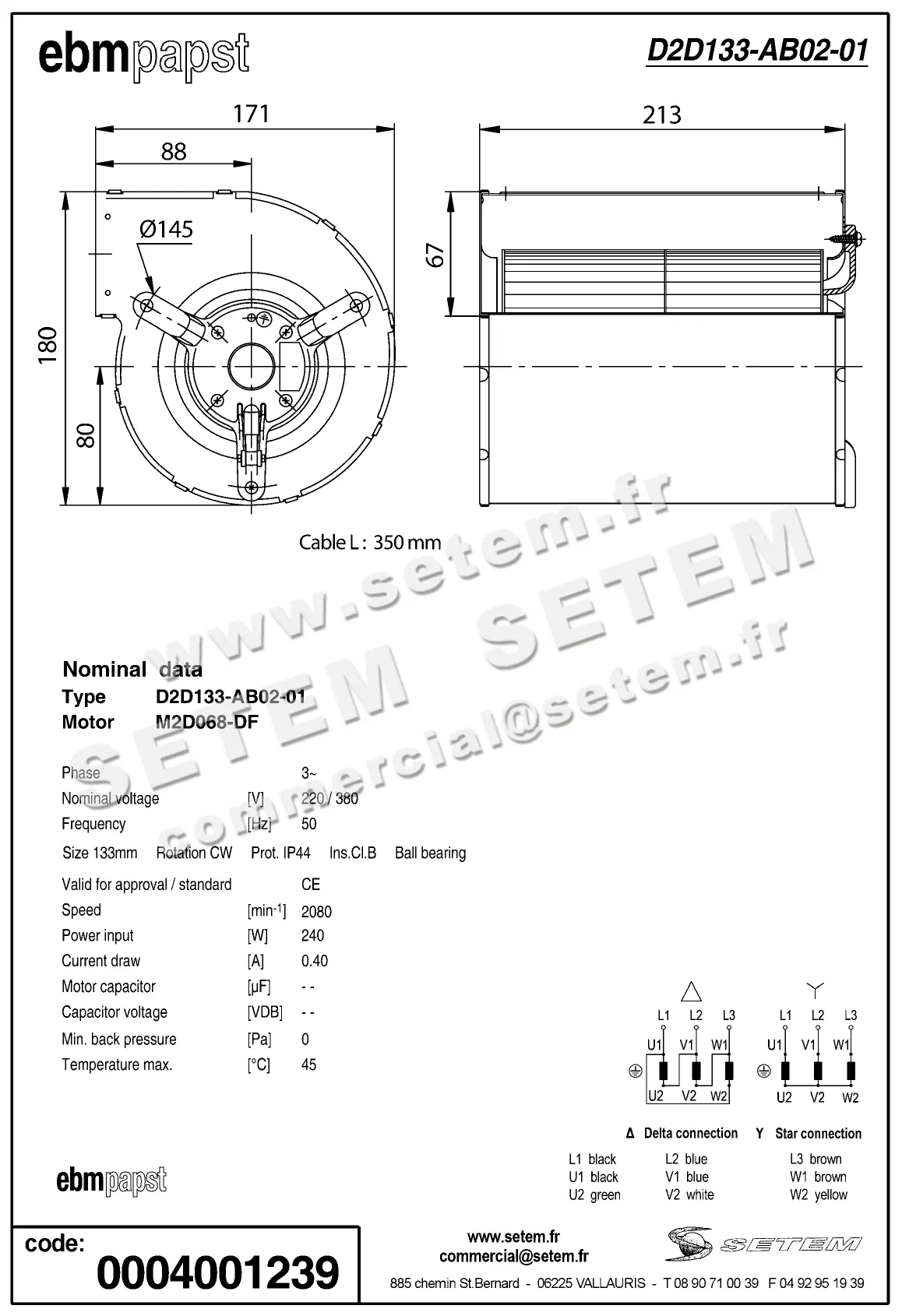 0004100884-VENTILATEUR EBMPAPST D2D133-AB02-01 3