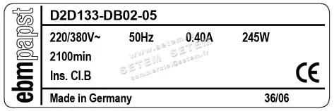0004100907-VENTILATEUR EBMPAPST D2D133-DB02-05 3