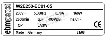 0004101106-VENTILATEUR EBMPAPST W2E250.EC01.05 4