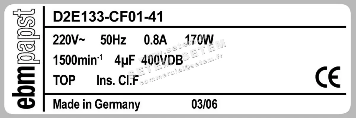 0004101109-VENTILATEUR EBMPAPST D2E133.CF01.41 2