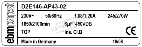 0004101243-VENTILATEUR EBMPAPST D2E146-AP43-02 3