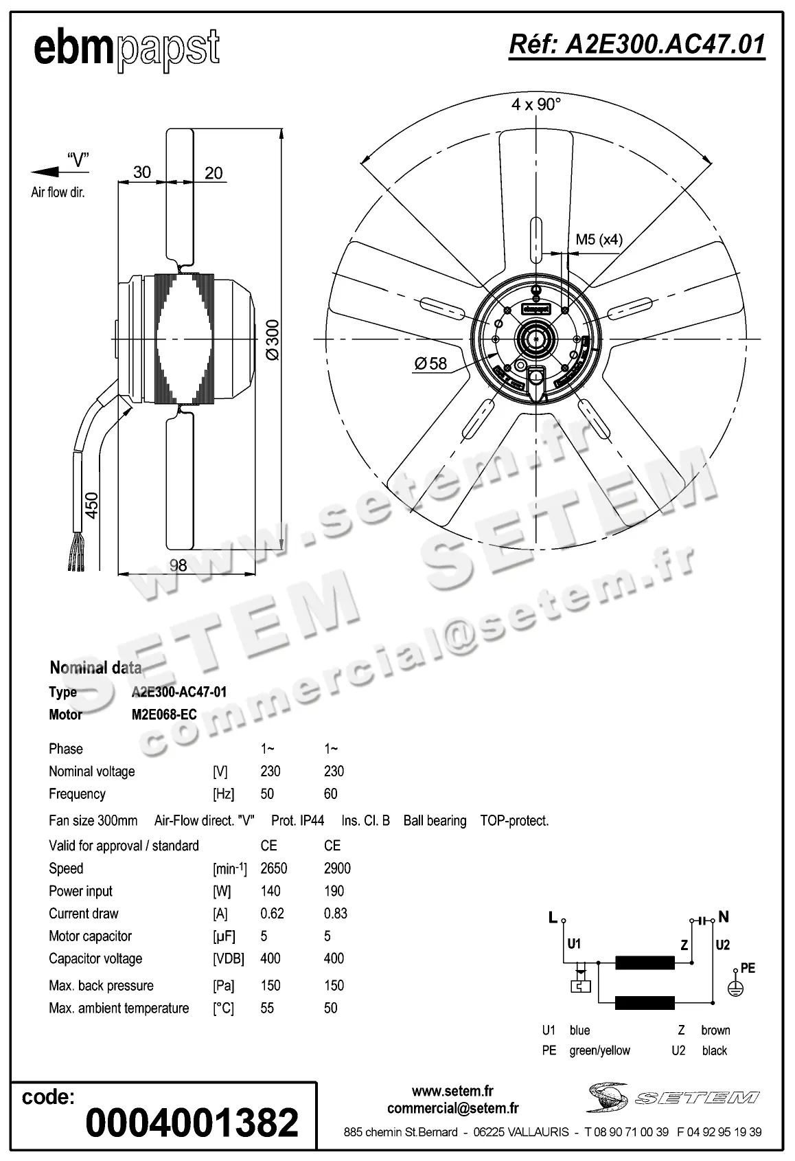 0004101382-MOTOHELICE EBMPAPST A2E300.AC47.01 2