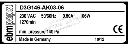 0004101415-VENTILATEUR EBMPAPST D3G146.AK03.06 3