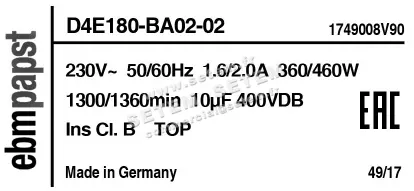 0004101602-VENTILATEUR EBMPAPST D4E180-BA02-02 3