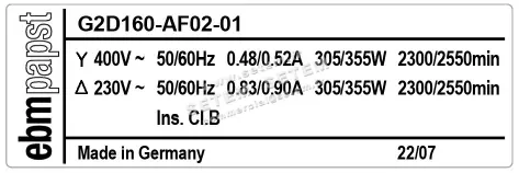0004101972-VENTILATEUR EBMPAPST G2D160.AF02.01 3