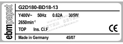 0004102005-VENTILATEUR EBMPAPST G2D180.BD18.13 2