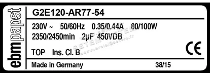 0004102107-VENTILATEUR EBMPAPST G2E120-AR77-54 2