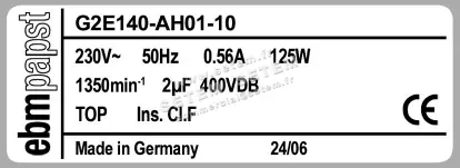 0004102213-VENTILATEUR EBMPAPST G2E140-AH01-10 2