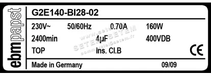 0004102237-VENTILATEUR EBMPAPST G2E140.BI28.02 2