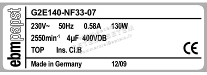 0004102254-VENTILATEUR EBMPAPST G2E140-NF33-07 3
