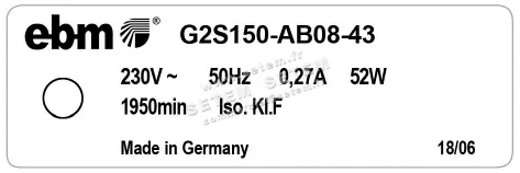 0004102478-VENTILATEUR EBMPAPST G2S150.AB08.43 3