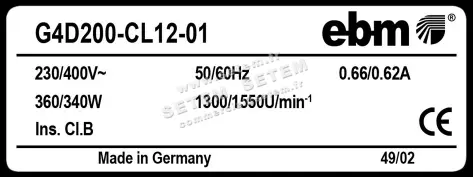 0004102566-VENTILATEUR EBMPAPST G4D200-CL12-01 3
