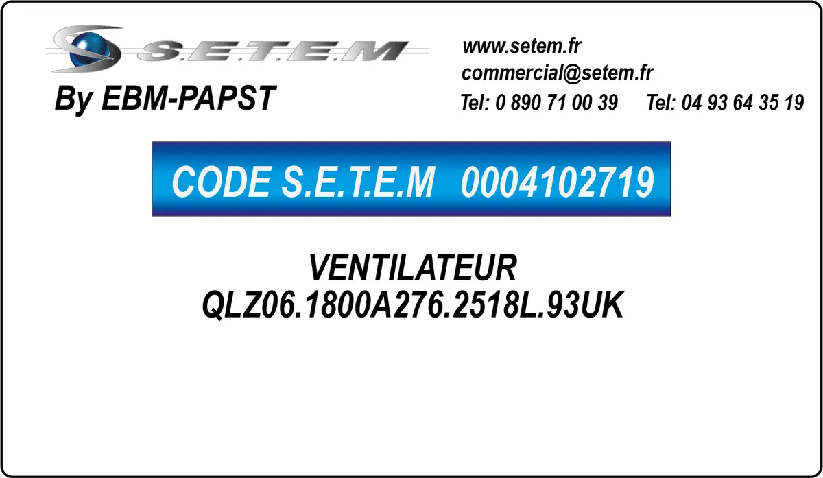 0004102719-VENTILATEUR EBMPAPST QLZ06.1800A276.2518L.93UK