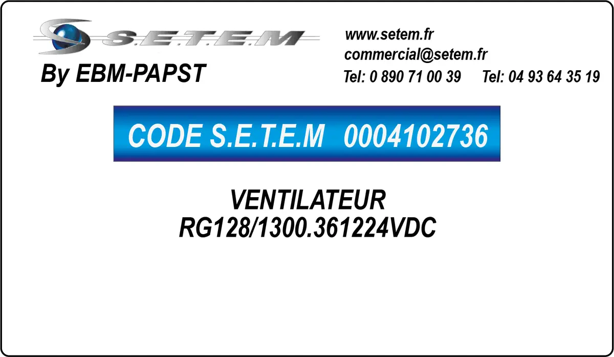 0004102736-VENTILATEUR EBMPAPST RG128/1300.361224VDC