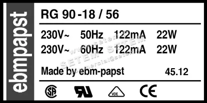 0004102740-VENTILATEUR EBMPAPST RG90.18/56 2