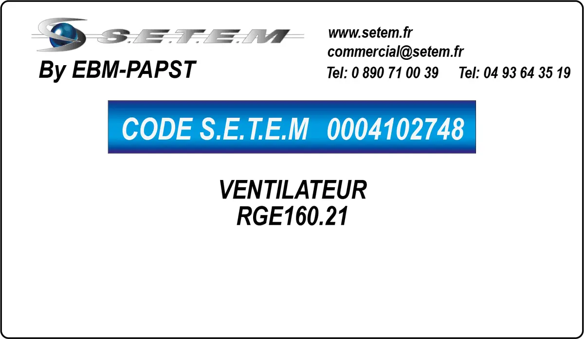 0004102748-VENTILATEUR EBMPAPST RGE160.21